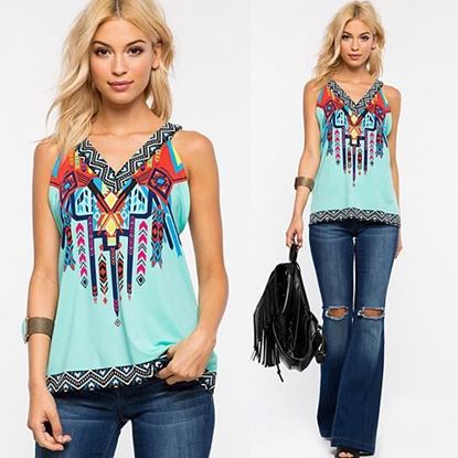 Picture of Roma Top In Tribal Print