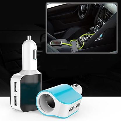 Picture of Dual USB Car Charger with access to Cigarette Lighter Port