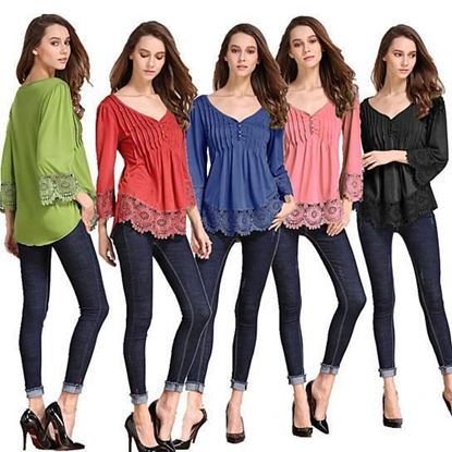 Picture of Explora Tops In Pretty Pintucks And Breezy Lace Details