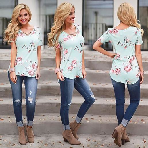 Picture of Beautiful Blooms Top In 5 Colors