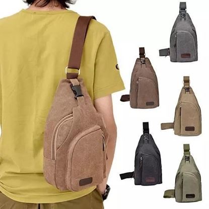 Picture of Sling Cling Cotton Canvas Messenger Bag in 5 Colors