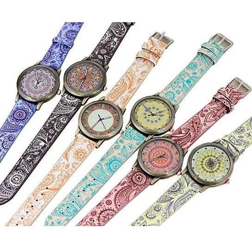 Picture of Pretty Patterns Watch With Henna Style Belt And Mandala Dial