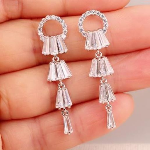 Picture of Kayli Chandelier Earrings With Slender Crystal Baguettes