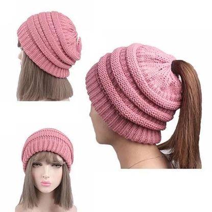 Picture of Pony Beanie Super Cute Cable Knit Hat