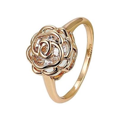 Picture of Rose Is A Rose Set of 4 or Rings In 18kt Rose Crystals In White Yellow And Rose Gold Plating