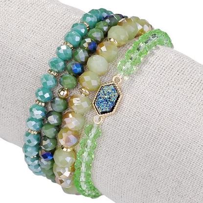 Picture of Arm Candy Natural Stone And Glass Crystal Bracelets