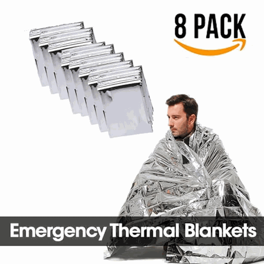 Picture of 8 Pack  Emergency Survival  BLANKET Thermal Insulating Mylar Heat