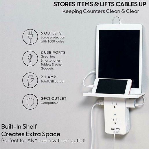 Picture of Executive Shelf Multi Charge Wall Outlet