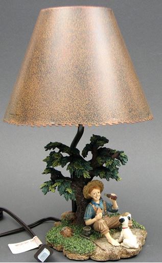 Picture of Boy Fishing Drinking Coke Lamp