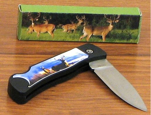 Picture of Deer Scene Knife w/Lock Blade