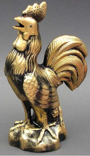 Image sur 12" Bronze Ceramic Rooster