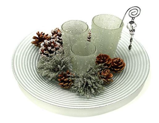 Picture of Ice Crystal 3 VotivePlate 15pc Holiday Set