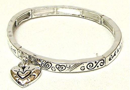 Picture of Stackable Stretch Bangle Heart Charm