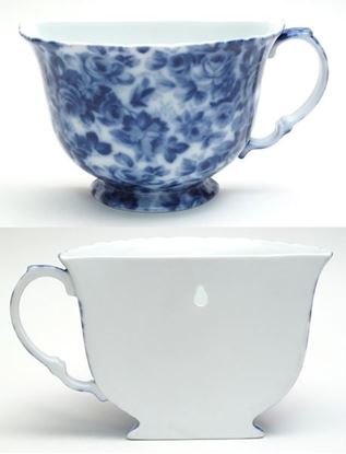 Picture of Porcelain Tea Cup Wall Pocket - Blue Floral