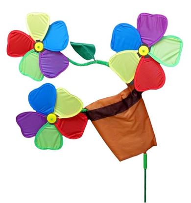 Picture of Three Flowers in Pot Wind Spinner