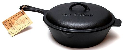 Picture of Old Mountain Cast Iron Preseasoned 3qt Deep Fry Skillet with Lid