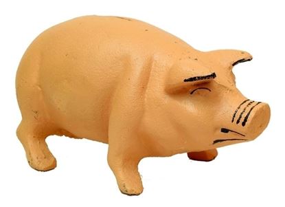 Picture of Cast Iron Pig Bank Iron Pink