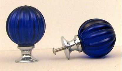 Picture of Blue Solid Crystal Pumpkin Knob