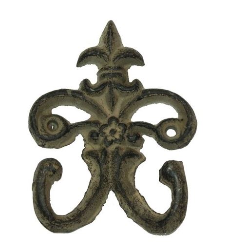 Picture of Cast Iron Fleur De Lis Double Hooks Set of 6