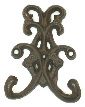 Picture of Set of 6 Rust Double Floral Hooks