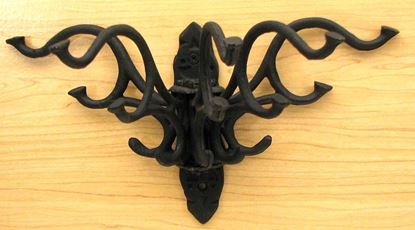 Picture of Cast Iron Five Hook Coat Rack Black