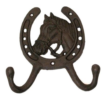 Picture of Cast Iron Horse Horseshoe 2-Hook