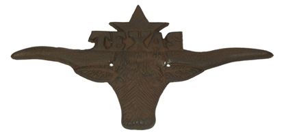 Picture of Cast Iron Large Texas Longhorn Plaque