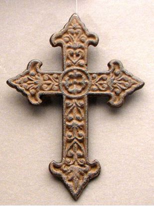 Picture of Solid Cast Iron Fleur De Lis Cross