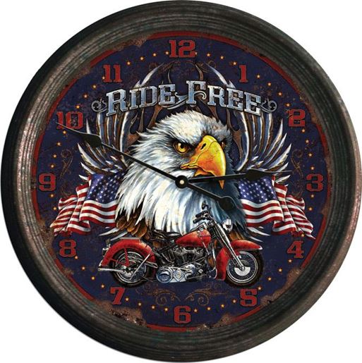 Picture of 15" Ride Free Rusted Clock