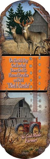 Image sur "God Made The Farmer" Thermometer