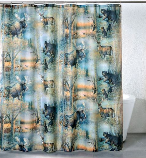 Picture of Deer & Moose Shower Curtain