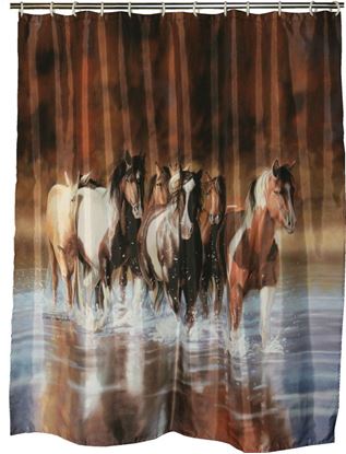 Picture of Running Horses "Rush Hour" Shower Curtain