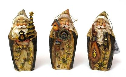 Picture of Roman Carved Santa Ornament set3