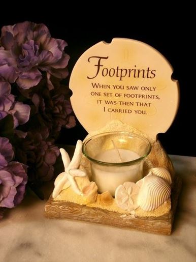 Picture of Footprints Poem Votive Holder