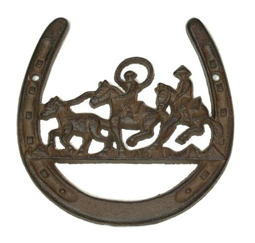 Picture of Cast Iron Horse Shoe W Horse Ropers