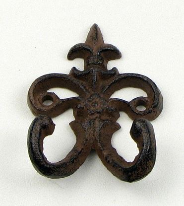 Picture of Fleur De Lis Cast Iron Wall Double Hook