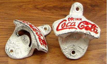 Picture of Cast Iron White CC Wall Mount Bottle Opener Set of 2