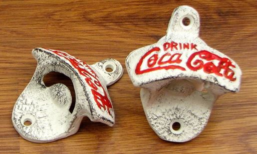 Picture of Cast Iron White CC Wall Mount Bottle Opener Set of 2