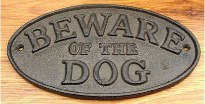 Picture of Cast Iron "BEWARE OF THE DOG"