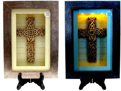 Picture of Spiritual Harvest Celtic Cross Lighted Shadow Box