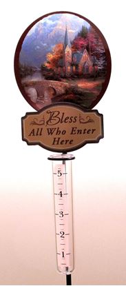 Picture of Thomas Kinkade Mountain Chapel Rain Gauge