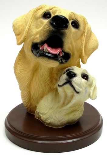 Picture of Living Stone Yellow Lab with Pup Bust on Base