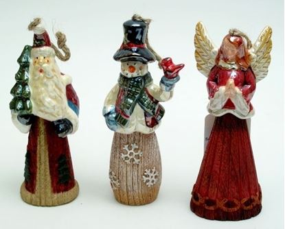 Picture of Set of 3 Ornaments Angel, Santa, Snowman