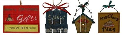 图片 WoodMetal Sign Ornaments Set of Four