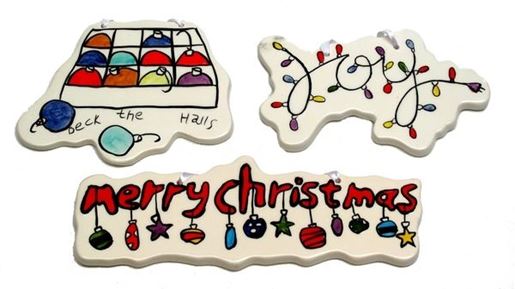 Foto de Merry Christmas Ceramic Ornaments Set of Three