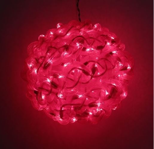 Image sur 10'' Red Spun Tube Light Ball 1 Lights