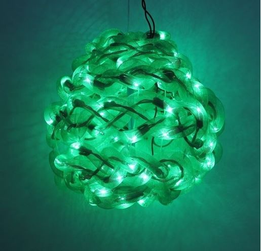 图片 10'' Green Spun Tube Light Ball 1 Lights