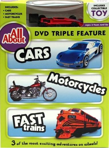 Picture of All About Cars-Motorcycles-Trains DVD w Collectible Toy