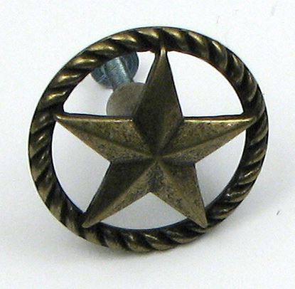 Picture of Antique Brass Star Drawer Handle Each