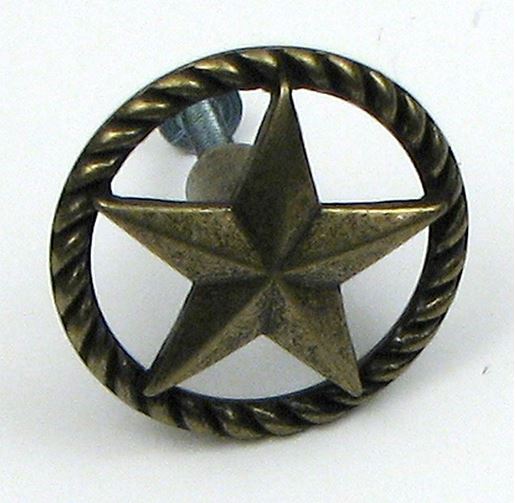 Picture of Antique Brass Star Drawer Handle Each